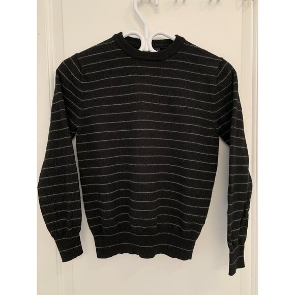 Garret Scott Extra Fine Merino Wool Black And Grey Striped Sweater Women’s XS/S - Picture 1 of 6